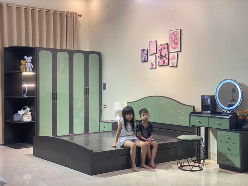 Combo nội thất phòng ngủ có led cao cấp mới 2024