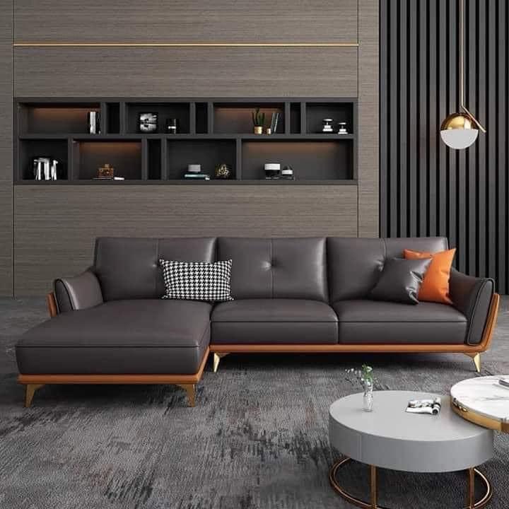Sofa góc L chất liệu da,