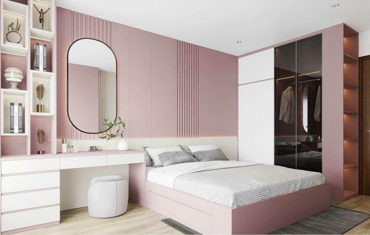 Thiết kế nội thất phòng ngủ mdf cao cấp theo yêu cầu