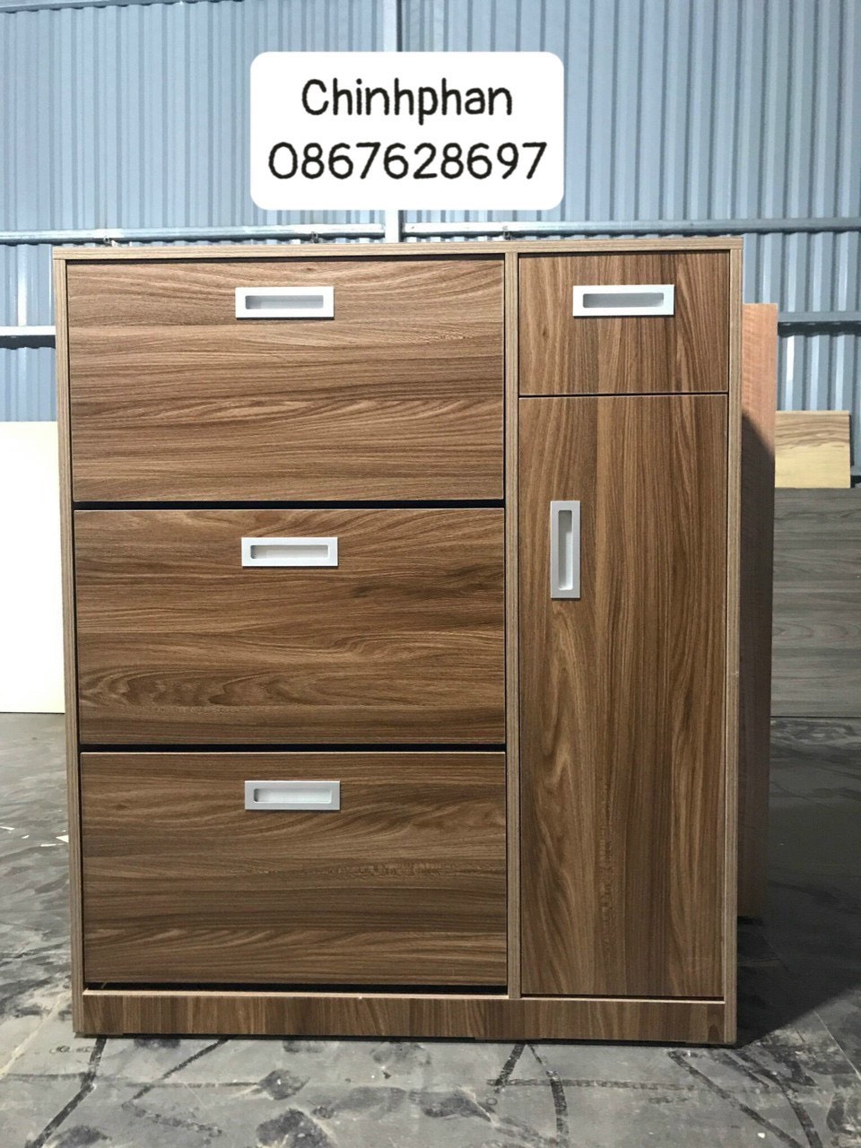 Tủ giày mdf kich thước 1m-1m2