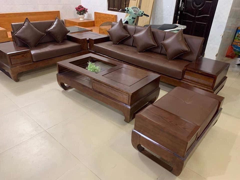 Sofa góc chân choãi 2 văng