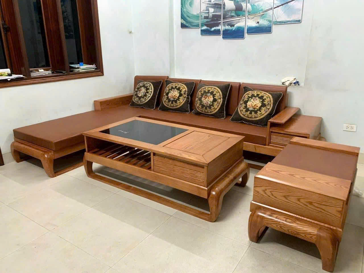 Bộ bàn ghế chân dùi gà chữ L Điểm nhấn cho không gian sống hiện đại