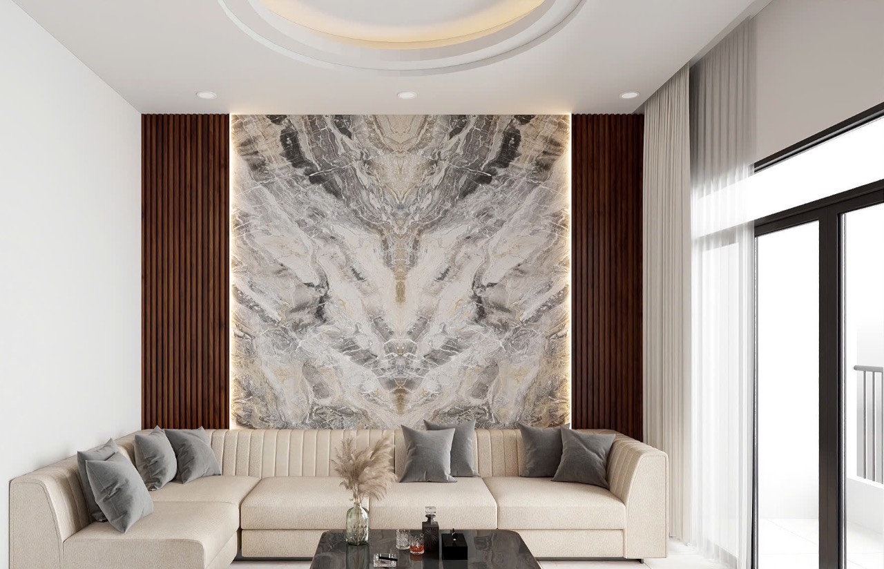 Sofa & Vách Trang Trí phòng khách hiện đại