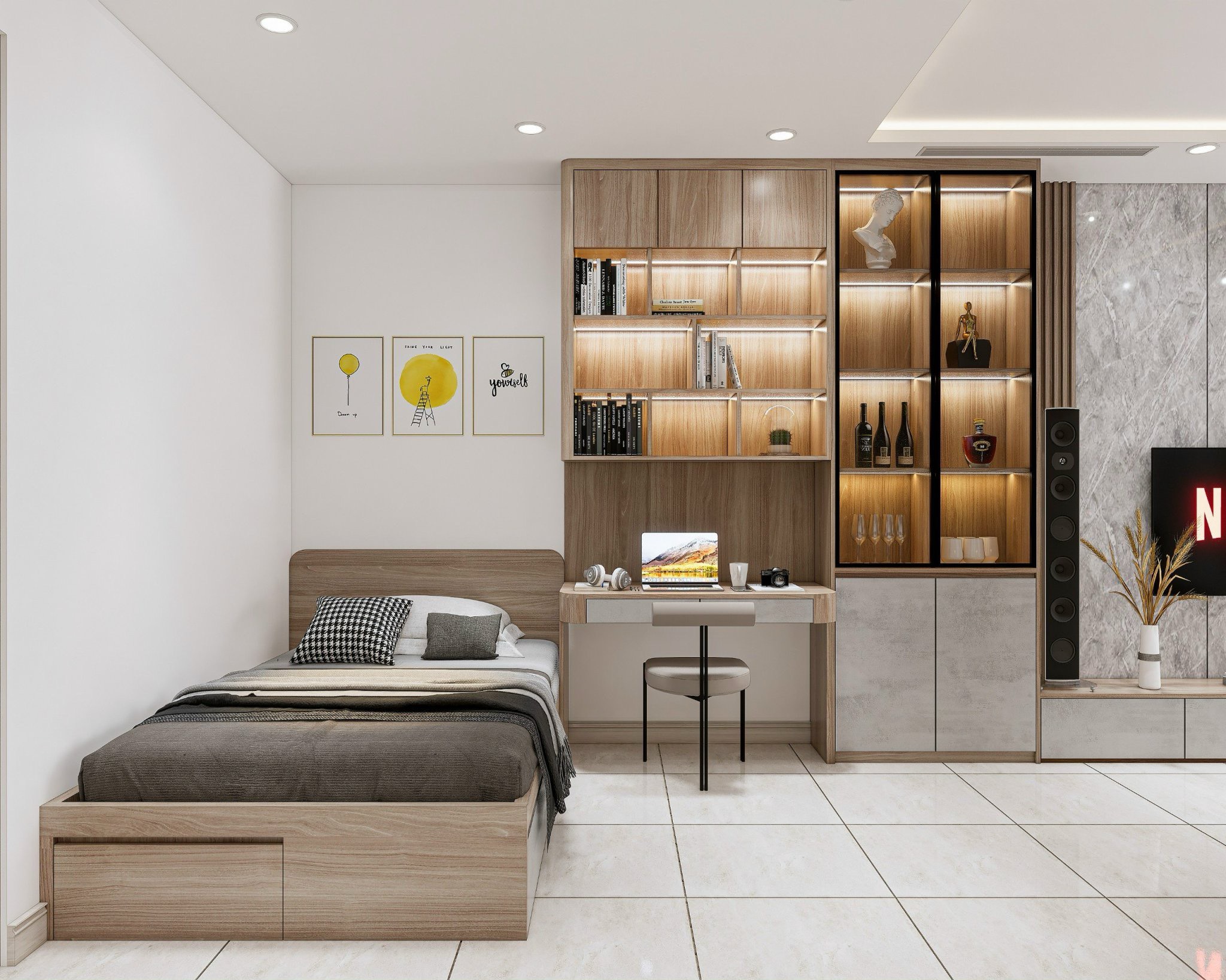 Trọn bộ giường ngủ bàn học tủ giá rẻ chỉ 10 triệu