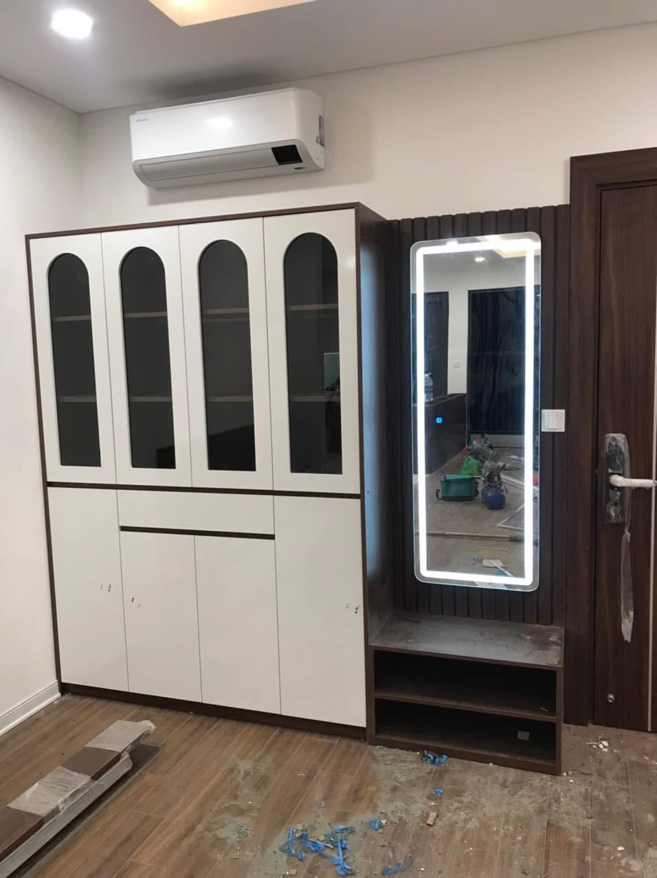 Tủ Trang Trí Phòng Khách + Táp Ngồi Đi Giày